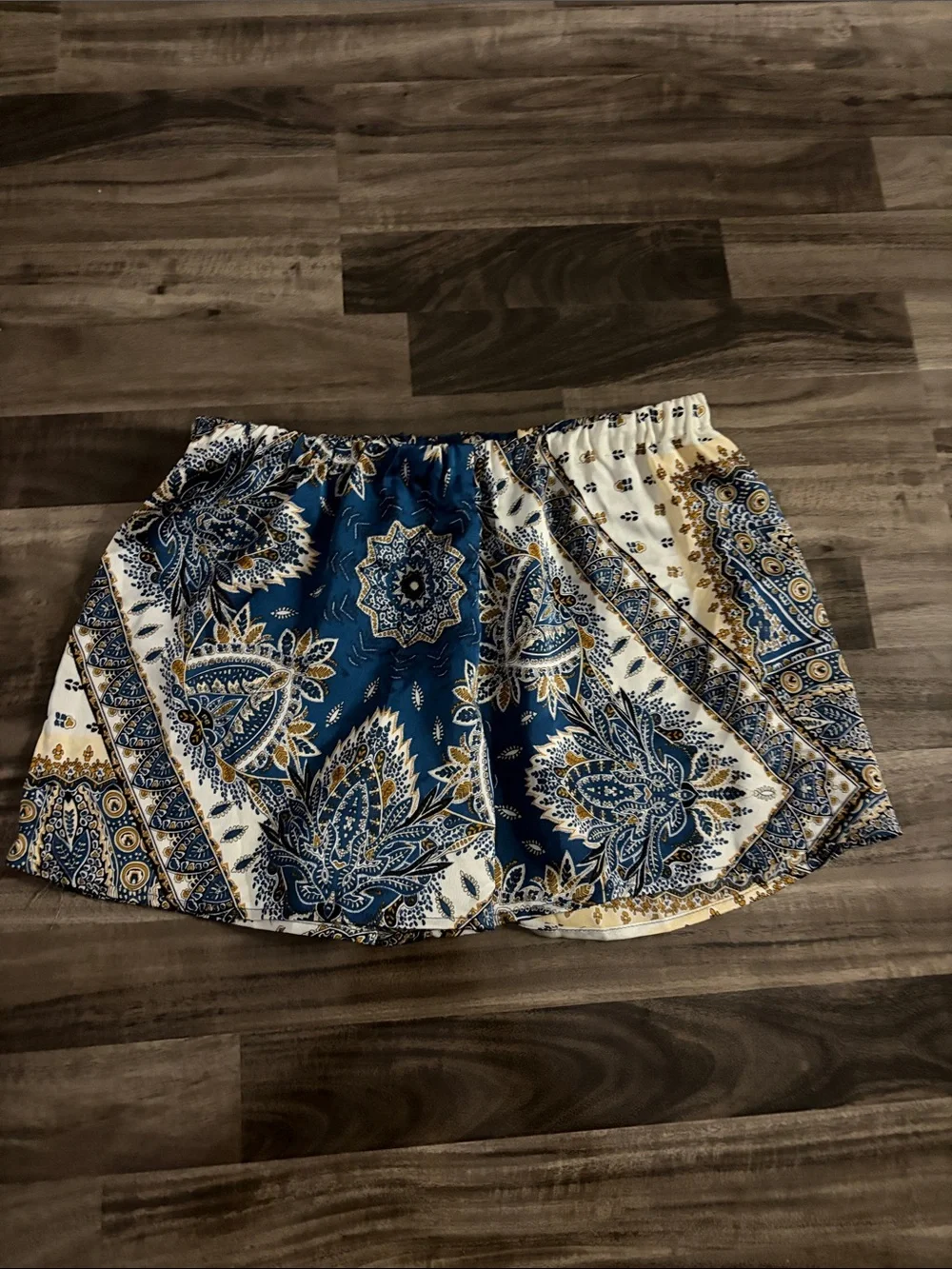 Cider Blue & Cream Paisley Patchwork Two-Piece Set